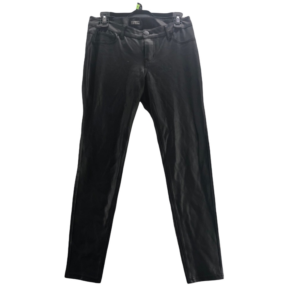 Celebrity Pink Jeans Juniors 7 Black Faux Leather Skinny Jegging